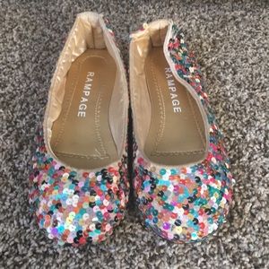 Adorable multicolored sequin flats!